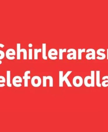 Şehirlerarası Telefon Alan Kodları